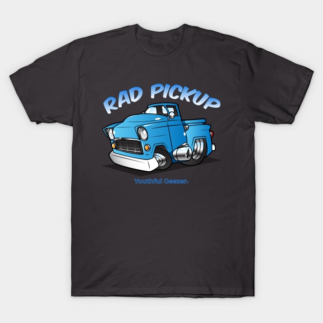 Rad Pickup Cartoon Car Toon T-Shirt by YouthfulGeezer